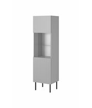 Шкаф-витрина HALMAR ASENSIO W-1 светло-серый/черный