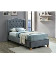 Кровать SIGNAL ASPEN Velvet Bluvel 14 серый/дуб 90/200