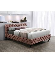Кровать SIGNAL HERRERA Velvet Bluvel 52 античный розовый/венге 160/200