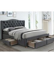 Кровать SIGNAL ASPEN II Velvet Bluvel 14 серый/дуб 160/200