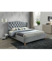 Кровать SIGNAL ASPEN Velvet Bluvel 14 серый/дуб 160/200