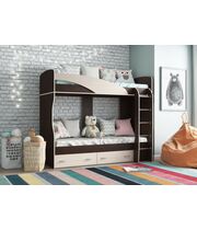 Кровать МК Стиль МИЙА венге/дуб молочный, двухъярусная