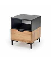 Тумба прикроватная HALMAR SILVIA дуб вотан/черный