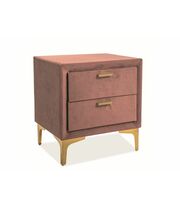 Тумбочка прикроватная SIGNAL MONAKO Velvet Bluvel 52 античный розовый/золотой