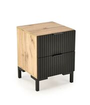 Тумба прикроватная HALMAR NELA дуб вотан/черный