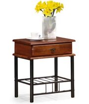 Тумба прикроватная HALMAR FIONA античная черешня/черный