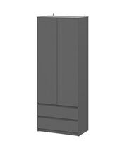 Шкаф NN Мебель (МС Денвер К) Серия 2 Графит серый, двухстворчатый с 2 ящ.