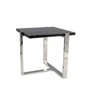 Стол журнальный SIGNAL VELA B черный мрамор/серебряный 55/55