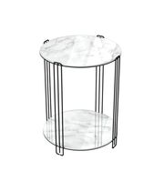 Стол журнальный Sheffilton SHT-CT34 артикул SHT-СЖ12 черный муар/белый мрамор