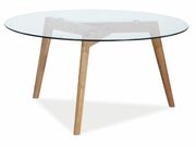 Стол журнальный SIGNAL OSLO L2 прозрачный/дуб..