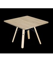 Стол журнальный Sheffilton SHT-S70/ЛДСП 60/60 артикул Сж-7 прозрачный лак/черный/дуб сонома