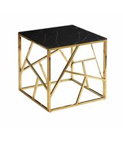 Стол журнальный SIGNAL ESCADA B II эффект черного мрамора/золотой, 55/55/55