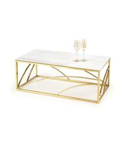 Стол журнальный HALMAR UNIVERSE 3 белый мрамор/золотой