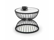 Стол журнальный HALMAR KIM белый мрамор/черны..