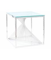 Стол журнальный SIGNAL FLAME B прозрачный/серебряный, 55/55