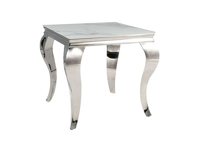 Стол журнальный SIGNAL PRINCE B CERAMIC белый Calacatta/хром 55/55
