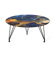 Стол журнальный Sheffilton SHT-TU29/H36/ТТ32 60 СТЕКЛО/МДФ черный муар/синий сапфир