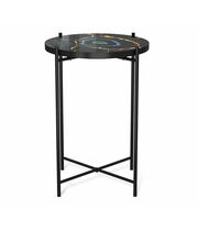 Стол журнальный Sheffilton SHT-CT8-3 титановый кварц/черный муар