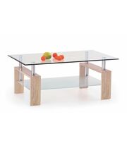 Стол журнальный HALMAR DIANA H прозрачный/дуб сонома, 110/60/55