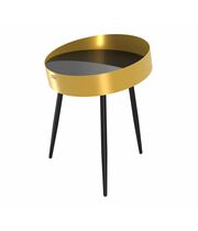 Стол журнальный Sheffilton SHT-CT58 черный глянец/золото/черный муар