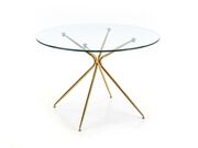 Стол обеденный HALMAR RONDO прозрачный/золото..