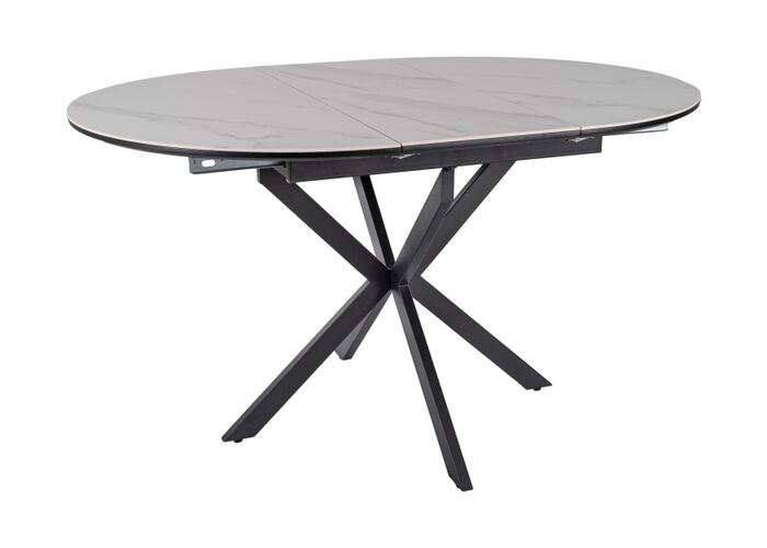 Стол обеденный SIGNAL GASTON Ceramic белый/черный 100-135/100