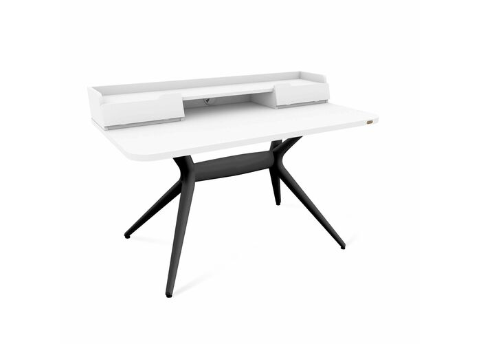 Стол Sheffilton SHT-TU30-2/TT31 120/65 ЛДСП артикул SHT-СП24 черный/белый шагрень