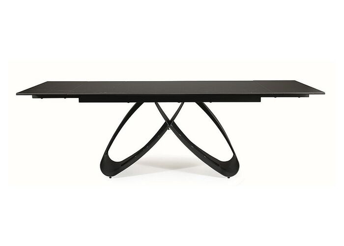 Стол обеденный SIGNAL SAMANTA Ceramic Sahara Noir черный/черный мат 160-240/90