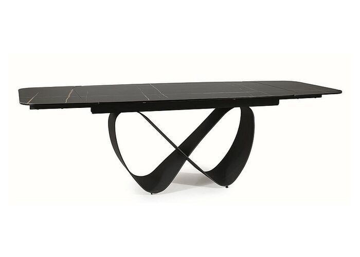Стол обеденный SIGNAL INFINITY Ceramic Azario black черный/черный мат 160-240/95