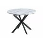 Стол обеденный SIGNAL GASTON белый мрамор/черный мат, 100-135/100