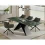 Стол обеденный SIGNAL WESTIN Ceramic Verde Alpi морской/черный мат, 160-240/90
