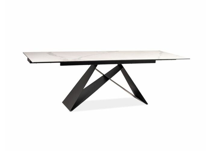 Стол обеденный SIGNAL WESTIN III Ceramic 160 белый/черный матовый, 160-240/90/76