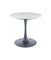 Стол обеденный SIGNAL ESPERO белый мат/черный мат FI 80