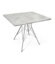 Стол Sheffilton SHT-TU2-1/ТТ 80/80 МДФ хром лак/бетон светлый