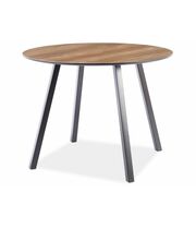 Стол обеденный SIGNAL OAKLAND орех/черный, d100