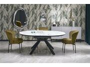 Стол обеденный HALMAR VERTIGO белый мрамор/че..