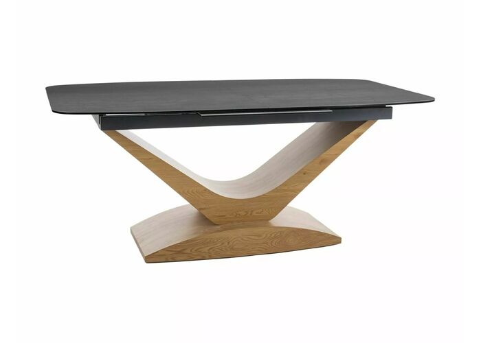 Стол обеденный SIGNAL DOLCE Ceramic Pietra Di Savoia серый/дуб, 180-240/95