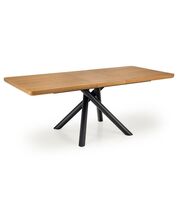 Стол обеденный HALMAR DERRICK дуб натуральный/черный, 160-200/90/75