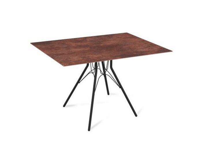 Стол Sheffilton SHT-TU34-P/TT21-6 100/75 керамика  чёрный муар/коричневая сепия