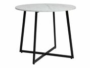 Стол обеденный SIGNAL LUNA белый мрамор/черны..