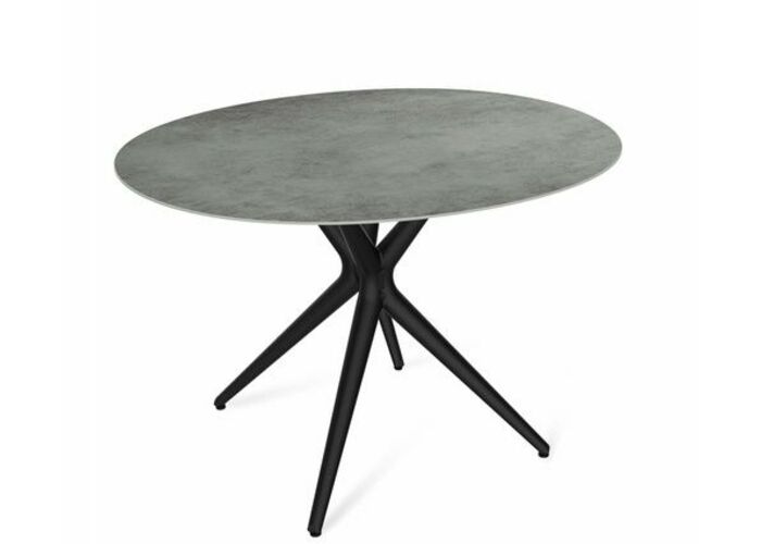 Стол Sheffilton SHT-TU30/TT21-6 100/75 керамика  чёрный/гранитно-серый