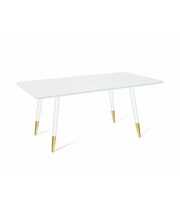 Стол Sheffilton SHT-TU14/120/80 МДФ артикул SHT-T126 белый муар/золото/белый шагрень