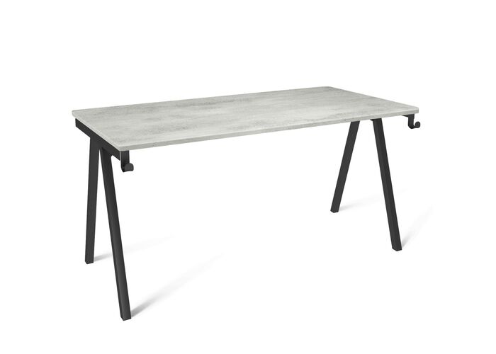 Стол Sheffilton SHT-TU64/TT 120/80 МДФ черный / бетон светлый