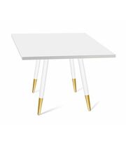 Стол Sheffilton SHT-TU14/80/80 ЛДСП артикул SHT-T181 белый муар/золото/белый снег
