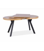 Стол обеденный SIGNAL DOMINGO II дуб/черный, 140-272/80/76