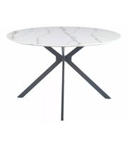 Стол обеденный SIGNAL ASTER белый мрамор/черный мат 120