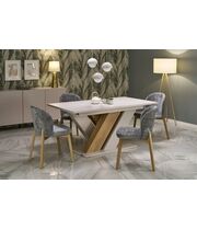 Стол обеденный HALMAR BRANDON дуб кремона/кашемир, 160-200/90/77