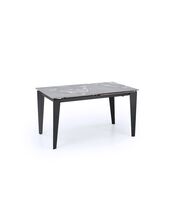 Стол обеденный HALMAR FELIX серый мрамор/черный 141-201/81