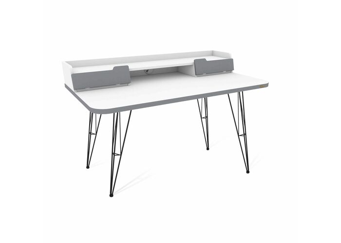Стол Sheffilton SHT-TU10/TT31 120/65 ЛДСП артикул SHT-T213 черный/белый шагрень/серый