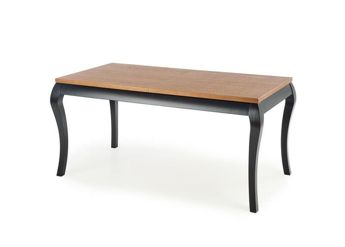 Стол обеденный HALMAR WINDSOR дуб темный/черный, 160-240/90/76